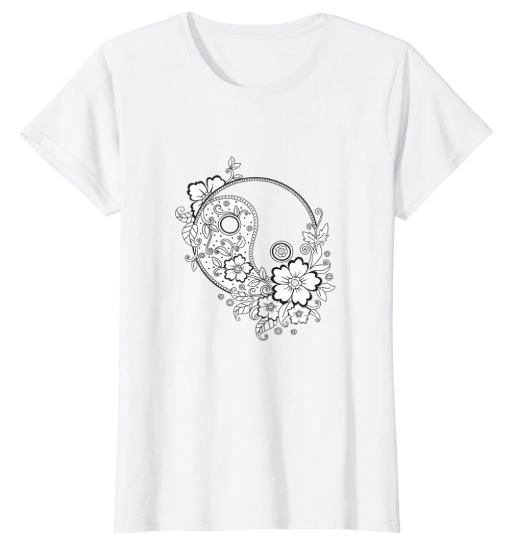 T-Shirt mit Yin Yang Motiv Meditation