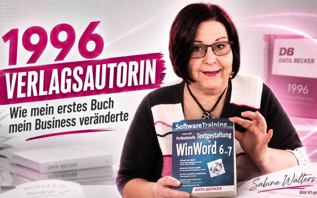 1996 wurde ich Verlagsautorin. Sabine Walters, Verlagsautorin, Verlegerin und Selfpublisherin.