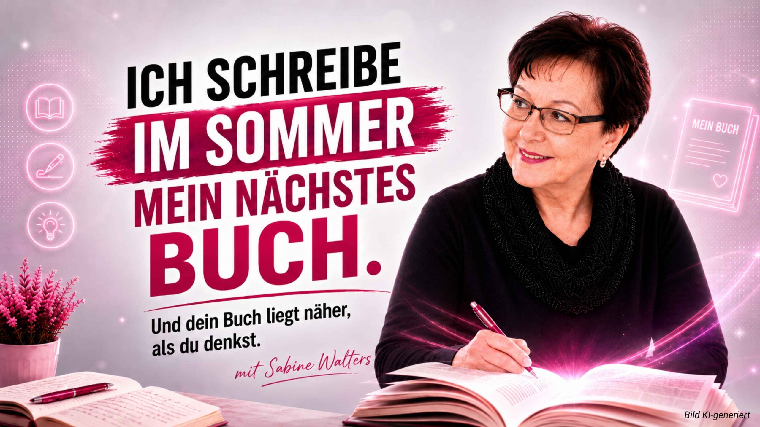 Im Sommer schreibe ich mein neues Buch Sabine Walters Ich schreibe im Sommer mein nächstes Buch. Und dein Buch liegt näher als du denkst.